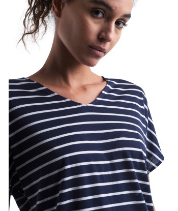 Women Merino Blend Drayden Reversible SS Top Stripe