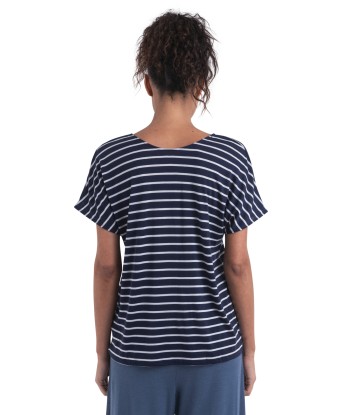 Women Merino Blend Drayden Reversible SS Top Stripe (2)